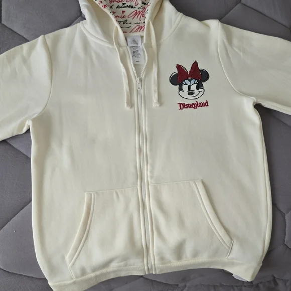 Disney Cream Zip-Up Hoodie with Minnie Mouse Design - Picture 1 of 5